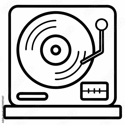 vinyl record player vector icon
