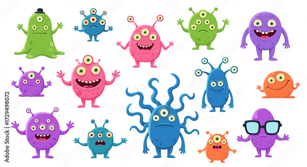 Obraz premium Colorful Monster Array Clipart