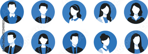 corporate business user avatar icons vector pack