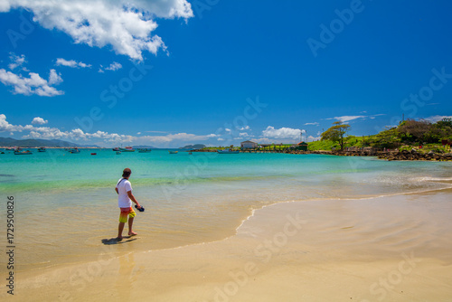 Walking on the Beach at Armação in Florianópolis, Santa Catarina Brazil