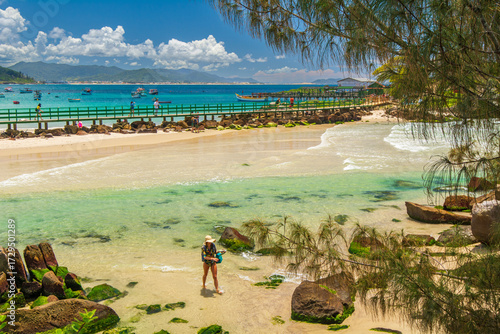 Walking on Tropical Paradise at Armação Beach in Florianópolis, Santa Catarina Brazil