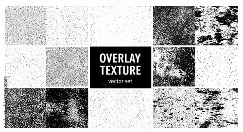 Collection of Vector Overlay Textures Providing Grit and Grunge Effects for Graphic Design Applications
