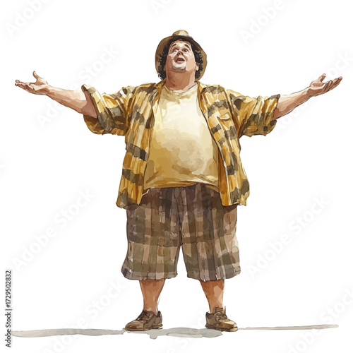 Scottish Indie Comedy, watercolor painting vector, isolated on a white background.