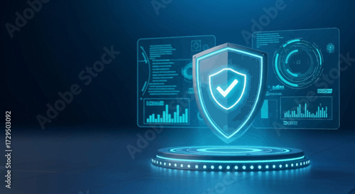 blue technology background with binary code