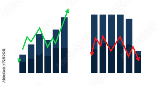 Visualizing Stock Market Trends Upward and Downward Performance Indicators Chart Analysis