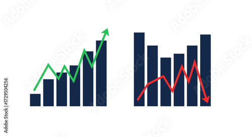 Visualizing the Dynamics of Market Trends Showing Both Upward Growth and Downward Decline Over Time