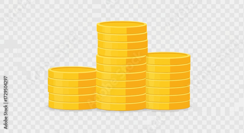 Golden Coin Stacks Illustrating Wealth Accumulation and Financial Success in Business and Investment Strategies