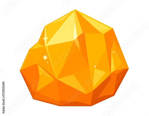 Golden gem, multifaceted, bright