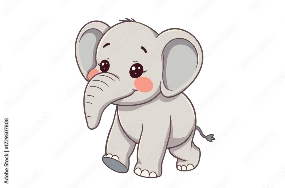 Naklejka premium elephant illustration adorable graphic vector clipart