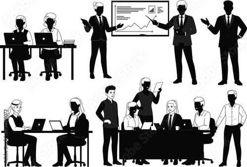 Inclusive Nonbinary Professional Icon Set for Modern Office & Workplace Design