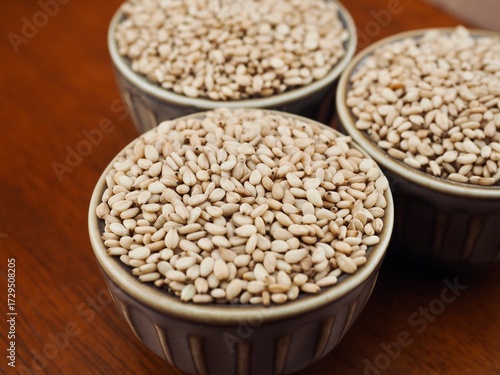 신선한 유기농 참깨, 음식재료