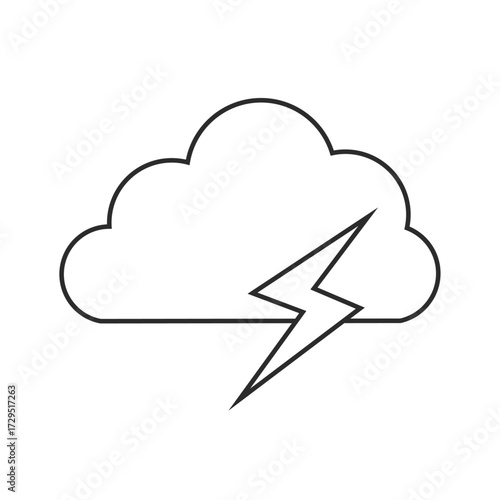 雷、嵐、曇り、雨雲、天気のイラスト