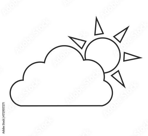晴れのち曇り、雨雲、天気のイラスト