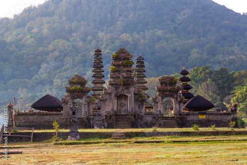 Beautiful ancient Balinese Hindu temple Pura Ulun Danu Tamblingan in Bali, Indonesia.