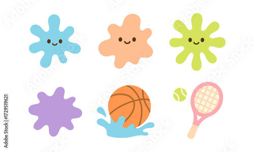 Playful splash characters and sports elements for kids