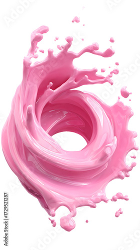 Pink liquid splash art design
