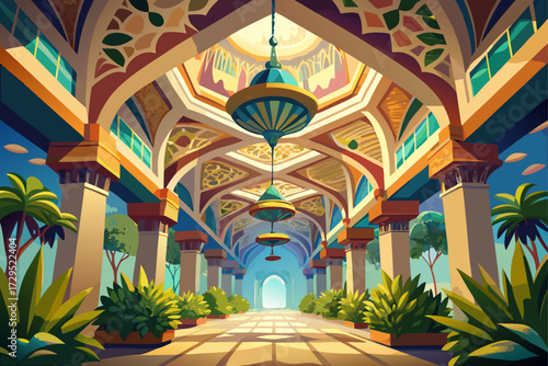 vector of "Kenaf ceiling is the magic of light and art; A place where simplicity and splendor sit together to create a dreamy atmosphere."