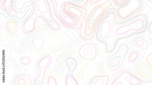 Light pastel contour abstract topographic seamless line pattern soft gradient wavy terrain elevation artistic map texture background design illustration