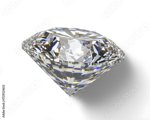 Brilliant Round Cut Diamond Gemstone on White Background Luxury Jewellery & Investment