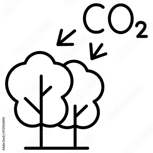 Co2 Absorption Outline Icon