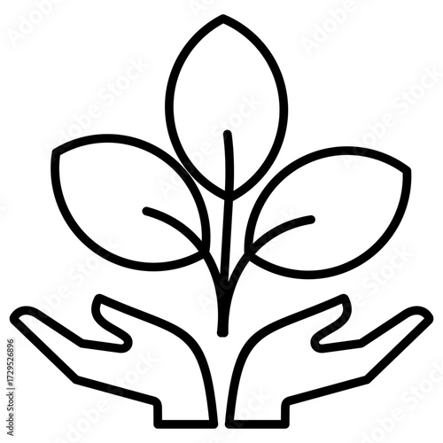 Eco Volunteering Outline Icon