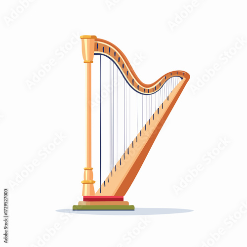 Une magnifique harpe, instrument de musique, isolé sur fond blanc