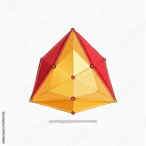 Formes géométriques complexes, en relief, 3D, multicolores, fond blanc