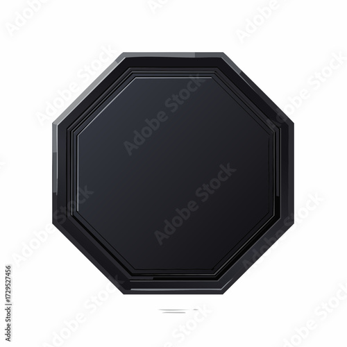 Forme géométrique hexagonale noire sur fond blanc