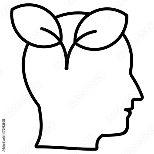 Green Mindset Outline Icon