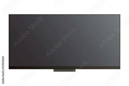 TV flat screen lcd, plasma, tv mock up. HD monitor mockup. Modern video panel black flat screen isolated on a white background. Widescreen show your business presentation on display device.