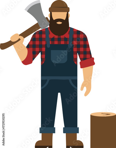 Vector illustration of lumberjack 