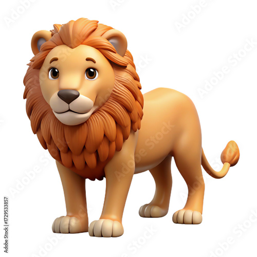 Wallpaper Mural Cute cartoon lion figure standing upright with friendly expression isolated on transparent background Torontodigital.ca