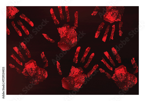 Realistic bloody handprint background design