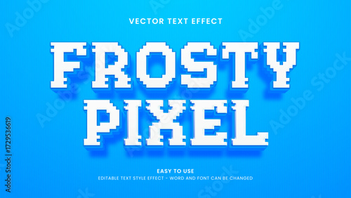 editable text effect frosty pixel 3d style premium vector