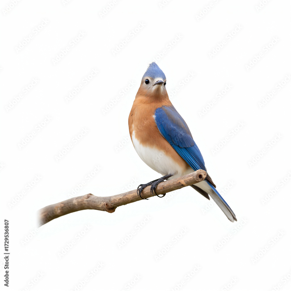 Fototapeta premium high quality isolated image of a single bluebird perched on a branch 