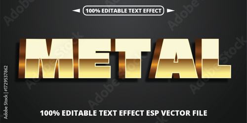 Gold Metallic Text Effect with 3D Bold Typography on Dark Background