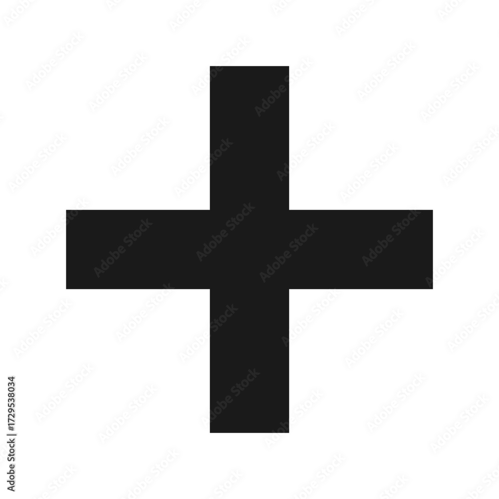 Black Plus Icon PNG. Black Cross, Plus Symbol For Designs.