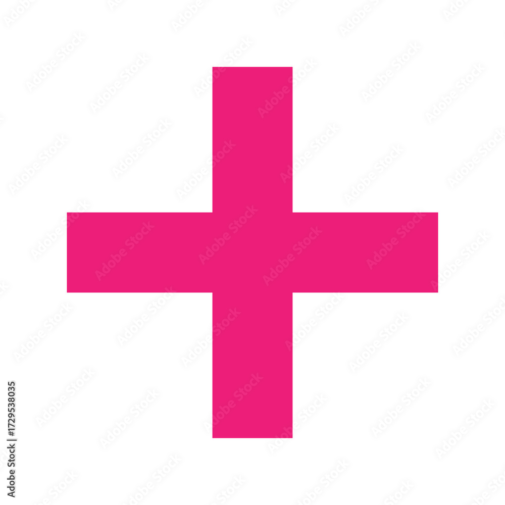 Fototapeta premium Pink Plus Icon. Pink Plus Cross Symbol, Medical First Aid Pharmacy Logo, Sign PNG.