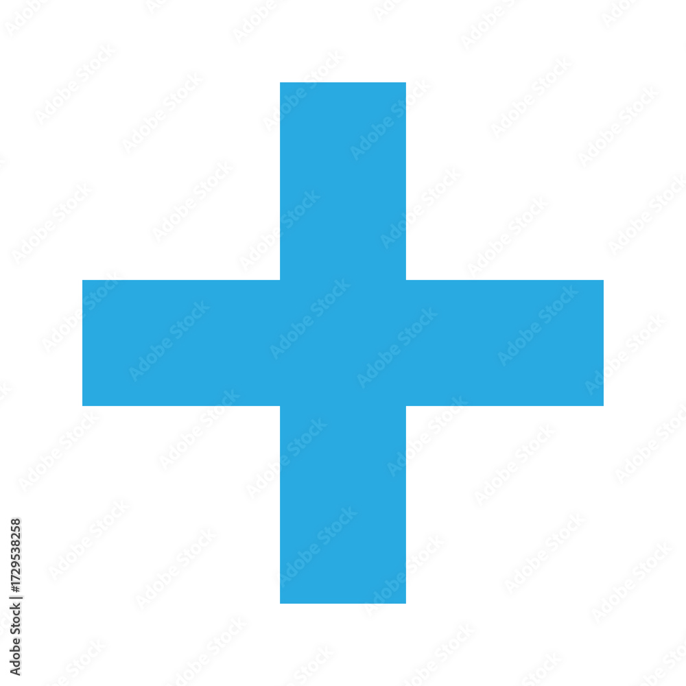 Fototapeta premium Blue Plus Icon PNG. Blue Plus, Cross Symbol