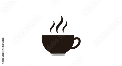 Steaming hot coffee cup vector illustration, a cozy and warm beverage symbol graphic, isolated on a transparent background for digital design projects