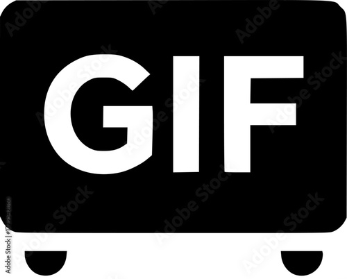 gif glyph vector flat icon

