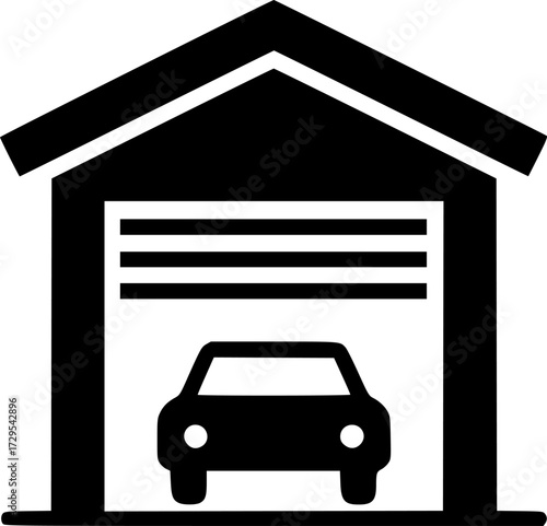 car garage glyph flat vector icon

