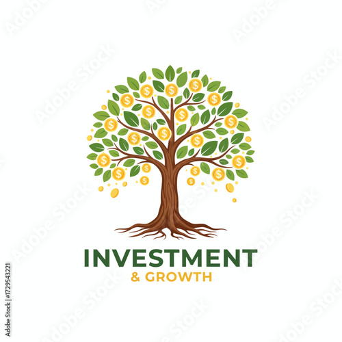 Money Tree Logo – Vector Symbol of Investment and Financial Growth