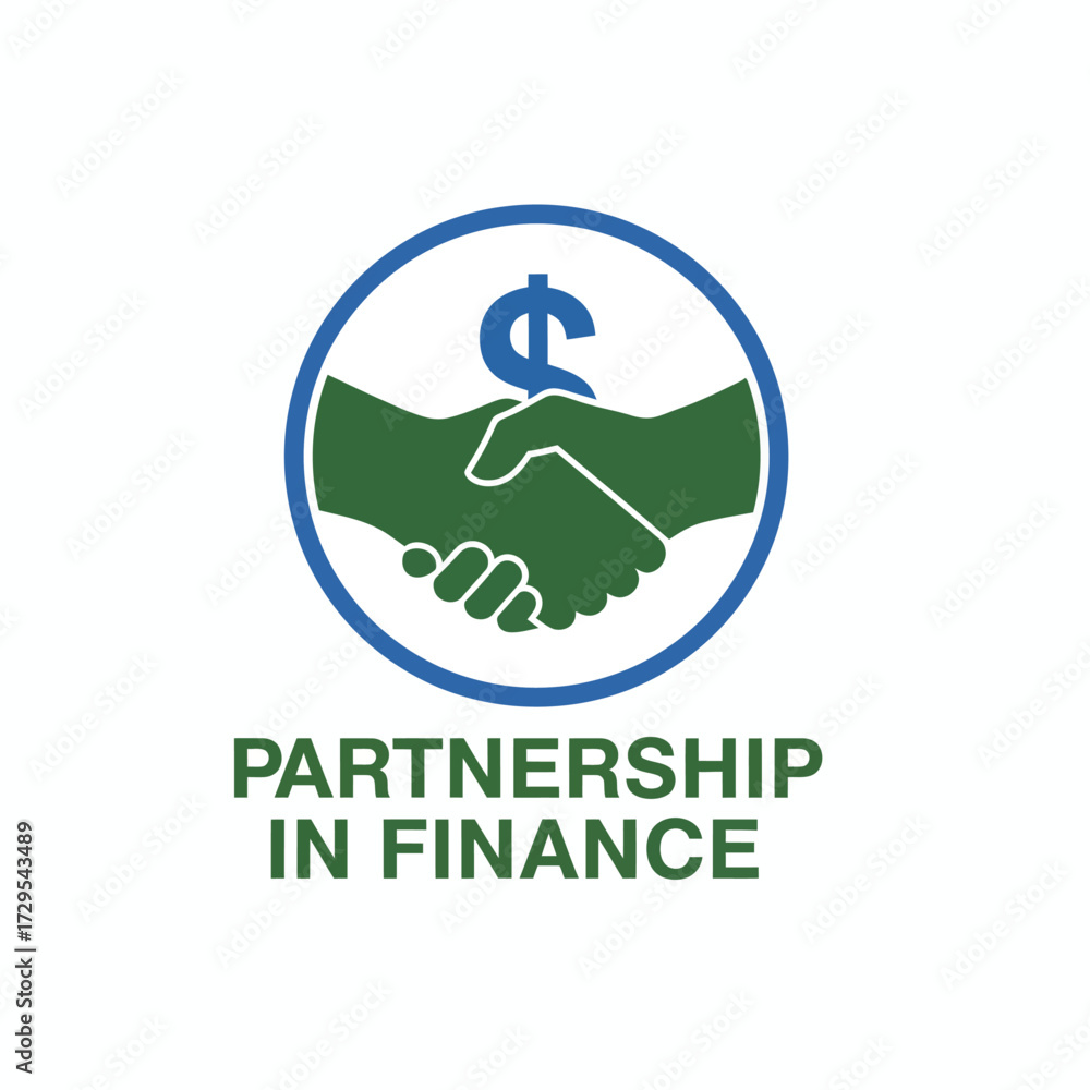 Fototapeta premium Handshake Dollar Logo – Partnership in Finance