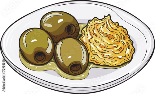 A Taste of Spice: Hand-Drawn Harissa and Olives