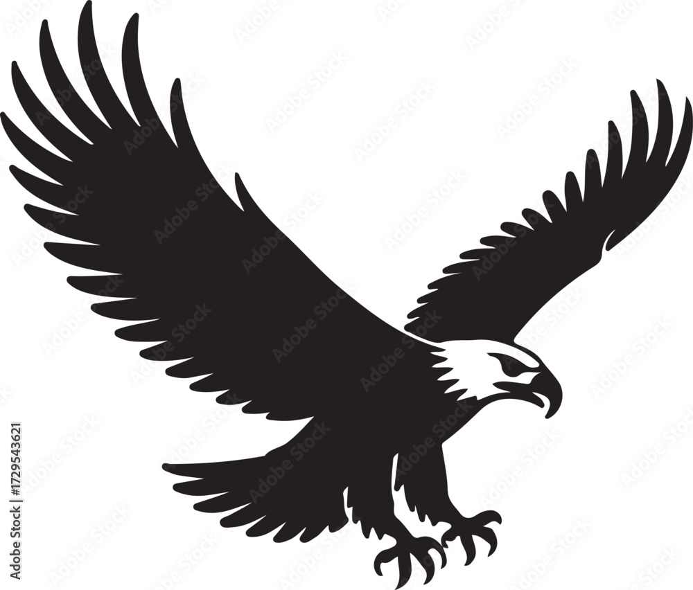 Fototapeta premium Majestic silhouette of an eagle in flight