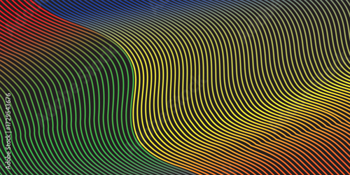 Abstract fractal ripple glass distortion effect background. Striped glass texture with bright gradients and subtle vertical lines. The bold, dynamic striped design combines a futuristic feel.