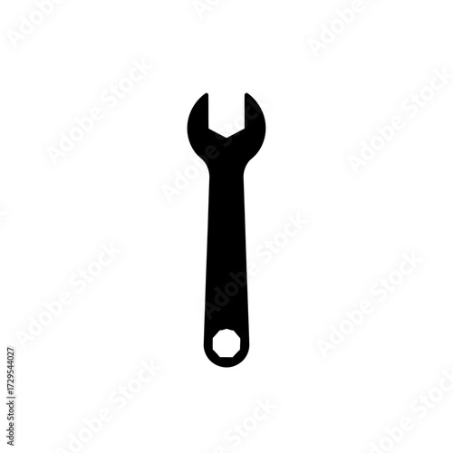 Wrench Icon Symbolizing Tools and Mechanisms in Minimalist Style  