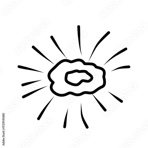 Comic cartoon boom speed effect, explosive motion line. Comic explosion, explosive smoke, cartoon vector icon speed line. Sketch action effect sketch sketch sketch sketch sketch hand drawn. Vector ill