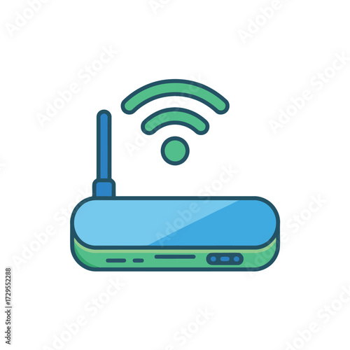 Modern wireless router icon for home and office network connection minimal design illustration
